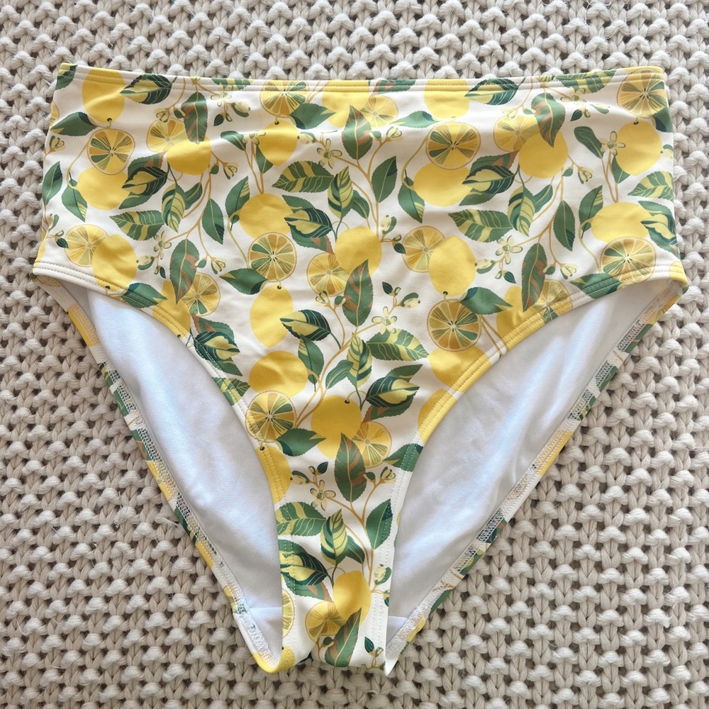 Boden high-waisted bikini bottom, Lemon Vine